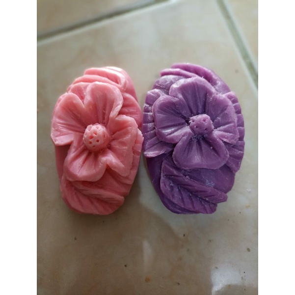 ukiran sabun batang bunga (handmade)