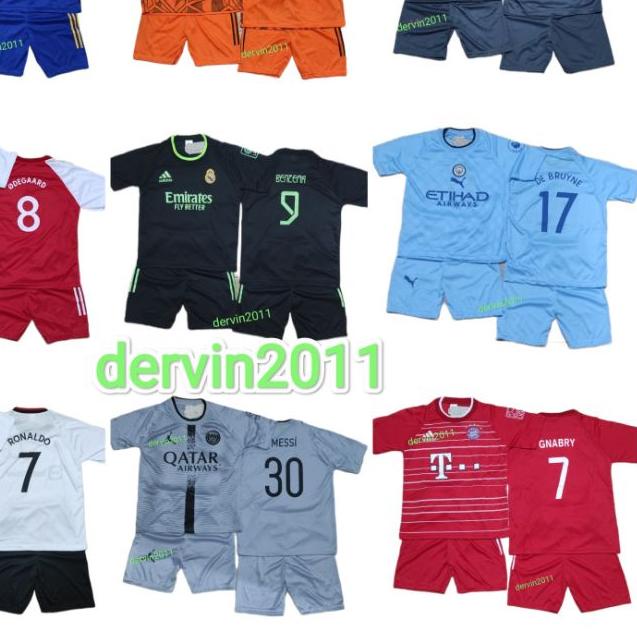 setelan baju bola anak buat anak/ jersey futsal/ buat anak umur 7 tahun sampai 10 tahun