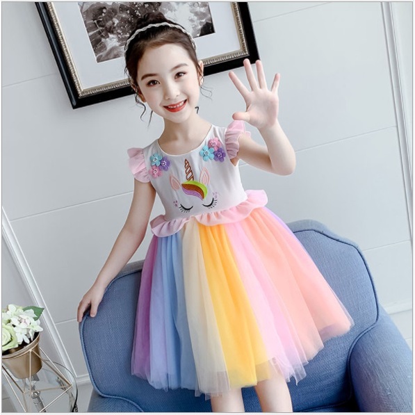 dress unicorn tutu rainbow baju anak kuda unicorn import UNICORN RAINBOW dress ulang tahun