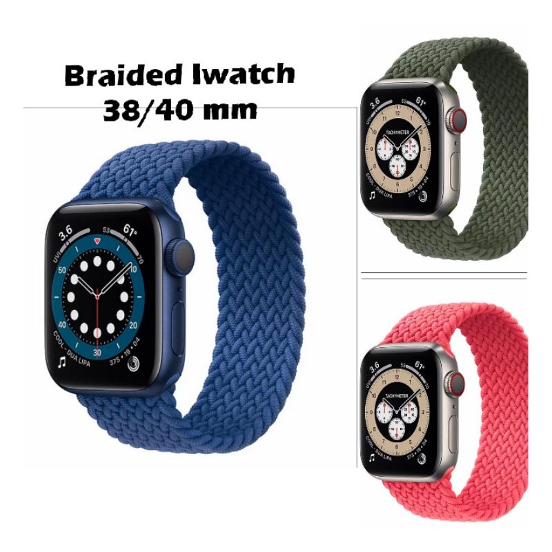 STRAP TALI JAM TANGAN - BRAIDED STYLE APPLE WATCH 1 2 3 4 5 6 SE 38 / 40 - UKURAN L / S SMARTWATCH