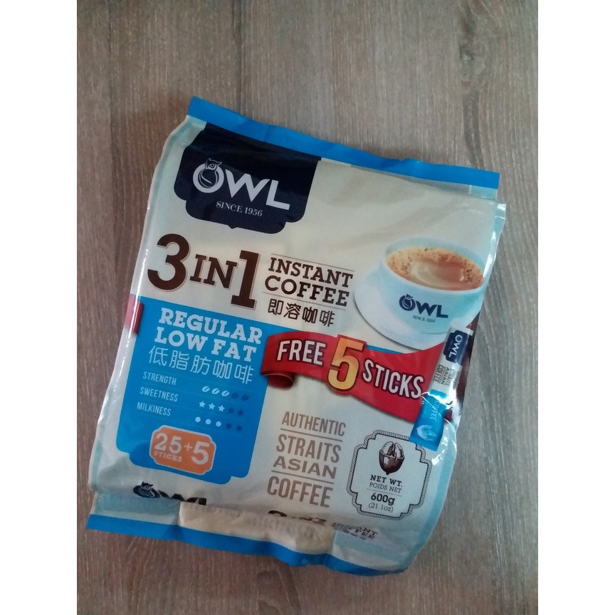 

Owl 3 in 1 Instant Coffee Regular Low Fat Singapore Nescafe Papparich