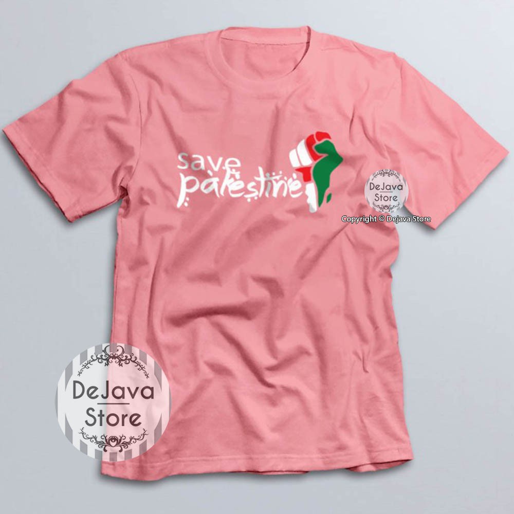 Kaos Dakwah Islami Save Palestine Baju Distro Santri Muslim Tshirt Atasan Murah Populer | 072-PINK