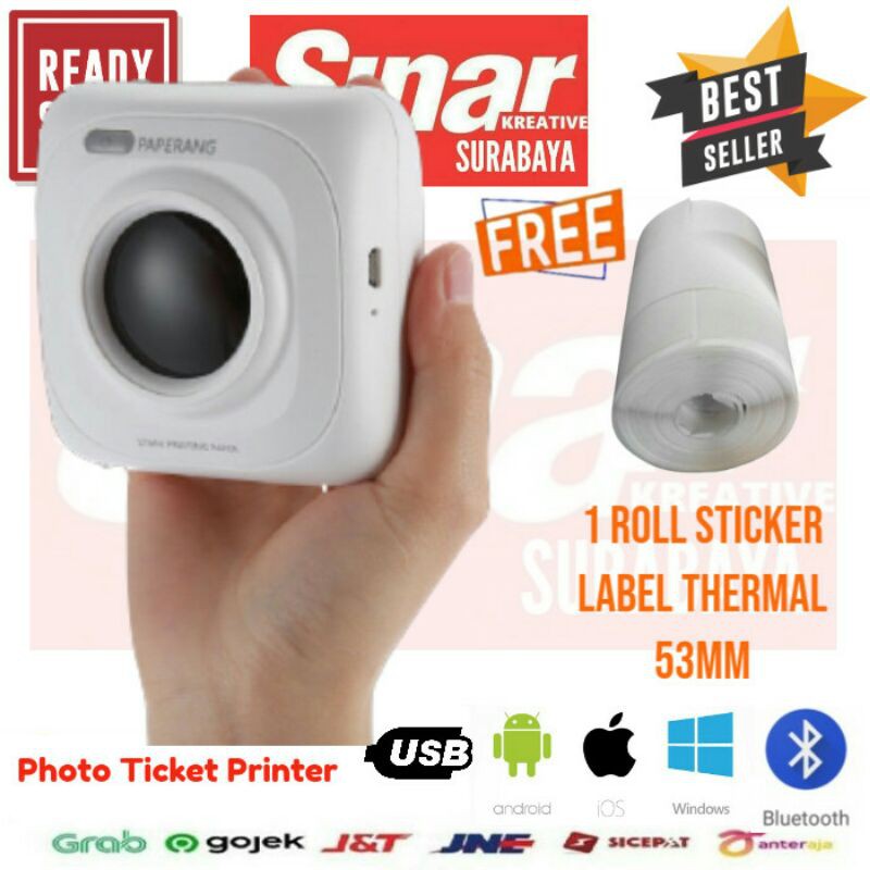 

PRINTER BLUETOOTH MINI 58MM PAPERANG P1 - FREE 1 ROL STICKER LABEL 53MM