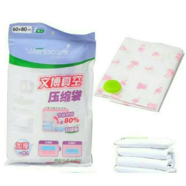 Wenbo Vakum Bag / Kantong Plastik Vakum Penyimpanan Baju / Vacuum Bag