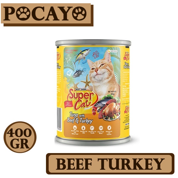 Super Cat Adult Beef Turkey 400gr