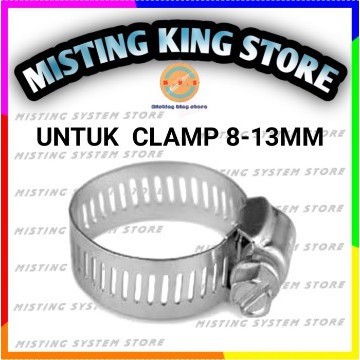 KLEM SELANG 8 - 13 MM RING HOSE CLAMP 1/2 INCH  STAINLESS STEEL