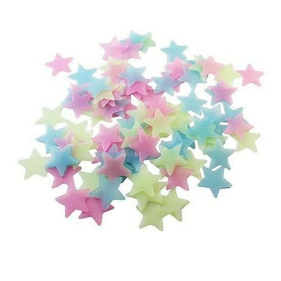 Bintang star glow in the dark small fosfor tempelan dinding sticker - Random