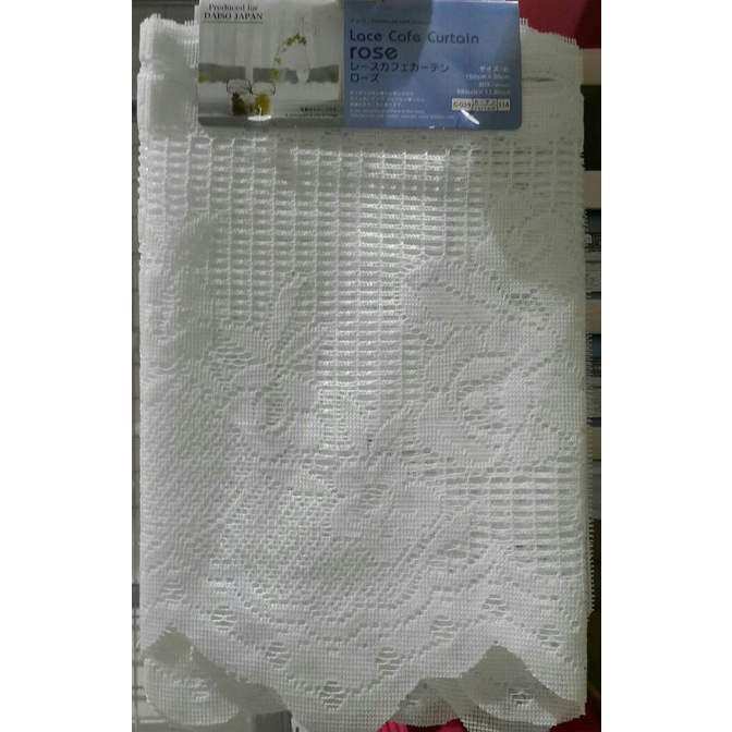 Daiso Cafe Window Lace Curtain Tirai Jendela Toko Gordyn Renda