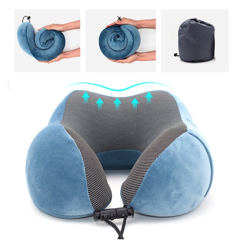 Bantal Angin Bantalan Leher Kaki Kepala Punggung Portable Bantal Perjalanan Liburan Pesawat Mobil Kantor Nyaman Empuk Relax Air Massage Inflatable / Foldable Travel Feet Neck Pillow