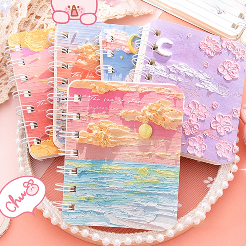 4pcs Buku Notebook / Catatan / Diary Mini Ukuran A7 Motif Kartun