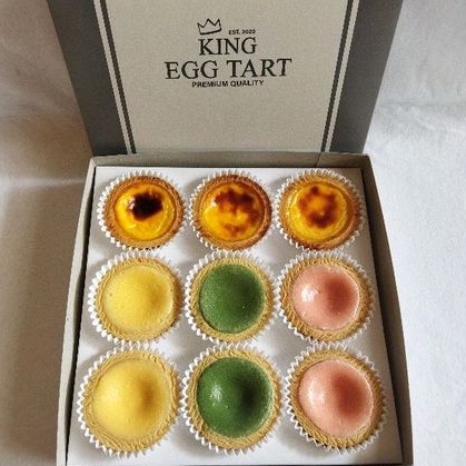 

king egg tart 2 matcha 2 strawberry 2 cream cheese 3 original