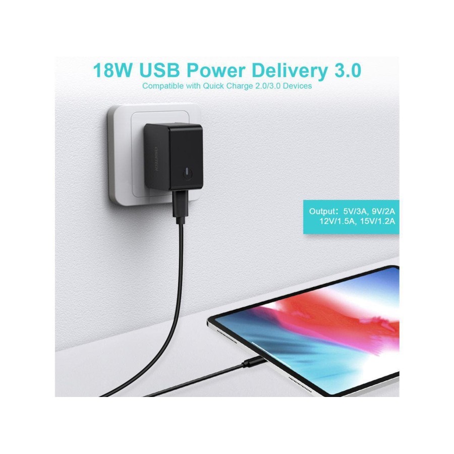 wall charger choetech type c pd 3.0 3A 18w fast charging Q3003 - Travel charger Usb-c