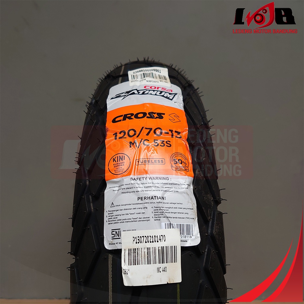 Ban CORSA 120/70-13 CROSS S Platinum Ban Luar Motor Tubeless Matic Nmax