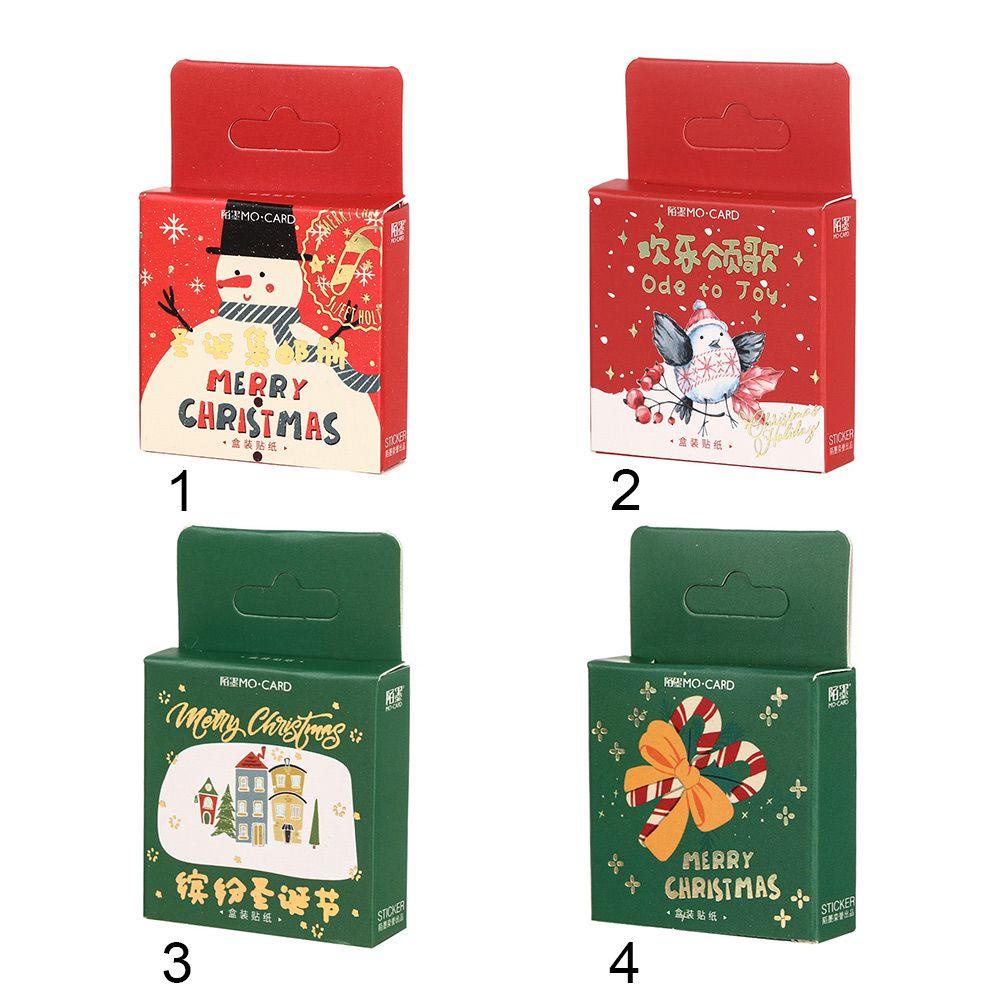 Top 46 Pcs Merry Christmas Stiker Perekat Diri Aesthetic Diary Album Scrapbooking Label