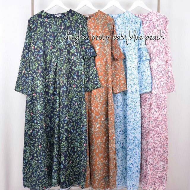 DRESS WANITA LEAFY DRESS ORI KHEVAMAUZA