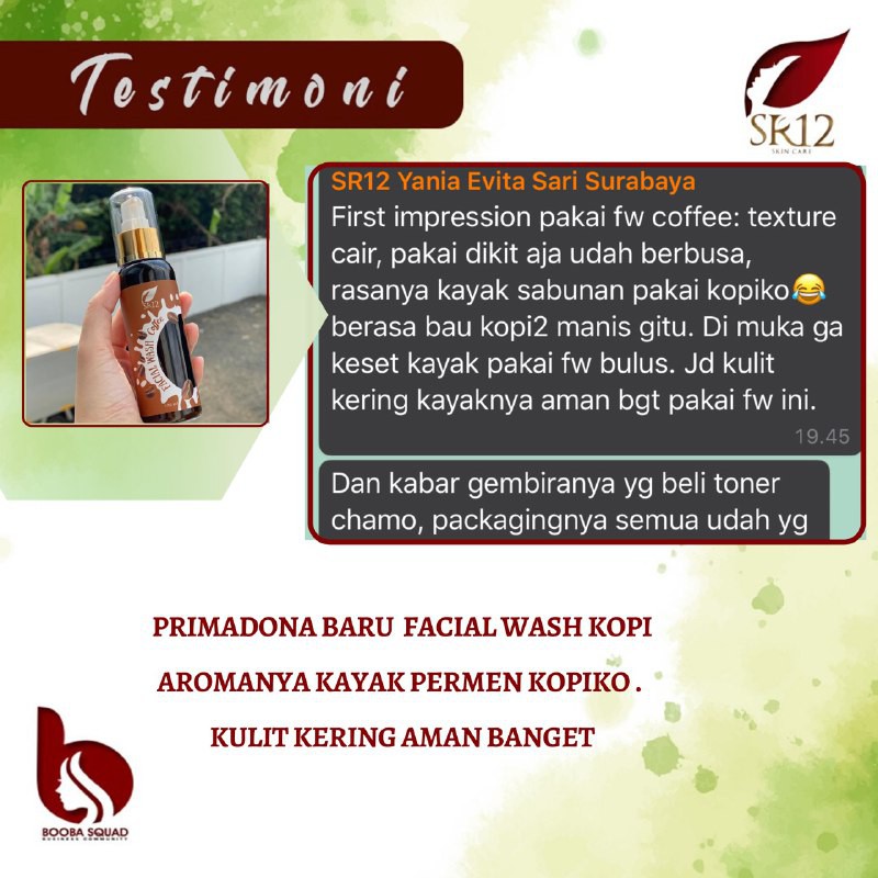 SR12 FACIAL WASH COFFEE FRESH / SABUN KOPI PENCERAH WAJAH BERSTANDART BPOM