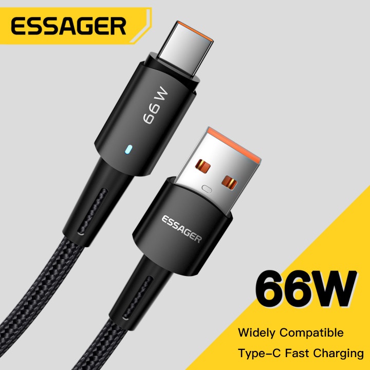 Essager 66W 6A Kabel Data / Charger USB Tipe C Fast Charging Untuk Huawei / OPPO / VIVO