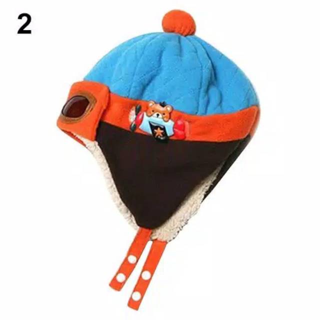 Topi pilot kupluk balita model pilot Topi anak - topi musim dingin anak - KOREAN BABY HAT