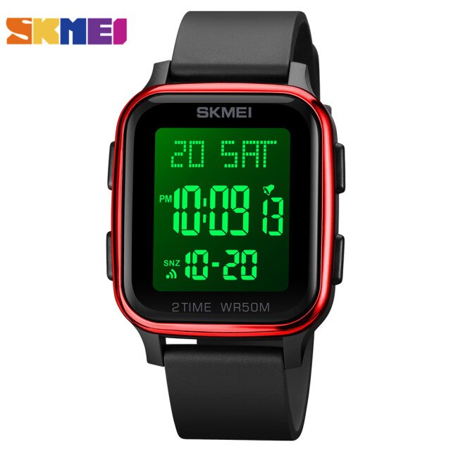 Jam Tangan Pria SKMEI Digital 1858 Men rubber Jam Tangan LED SKMEI