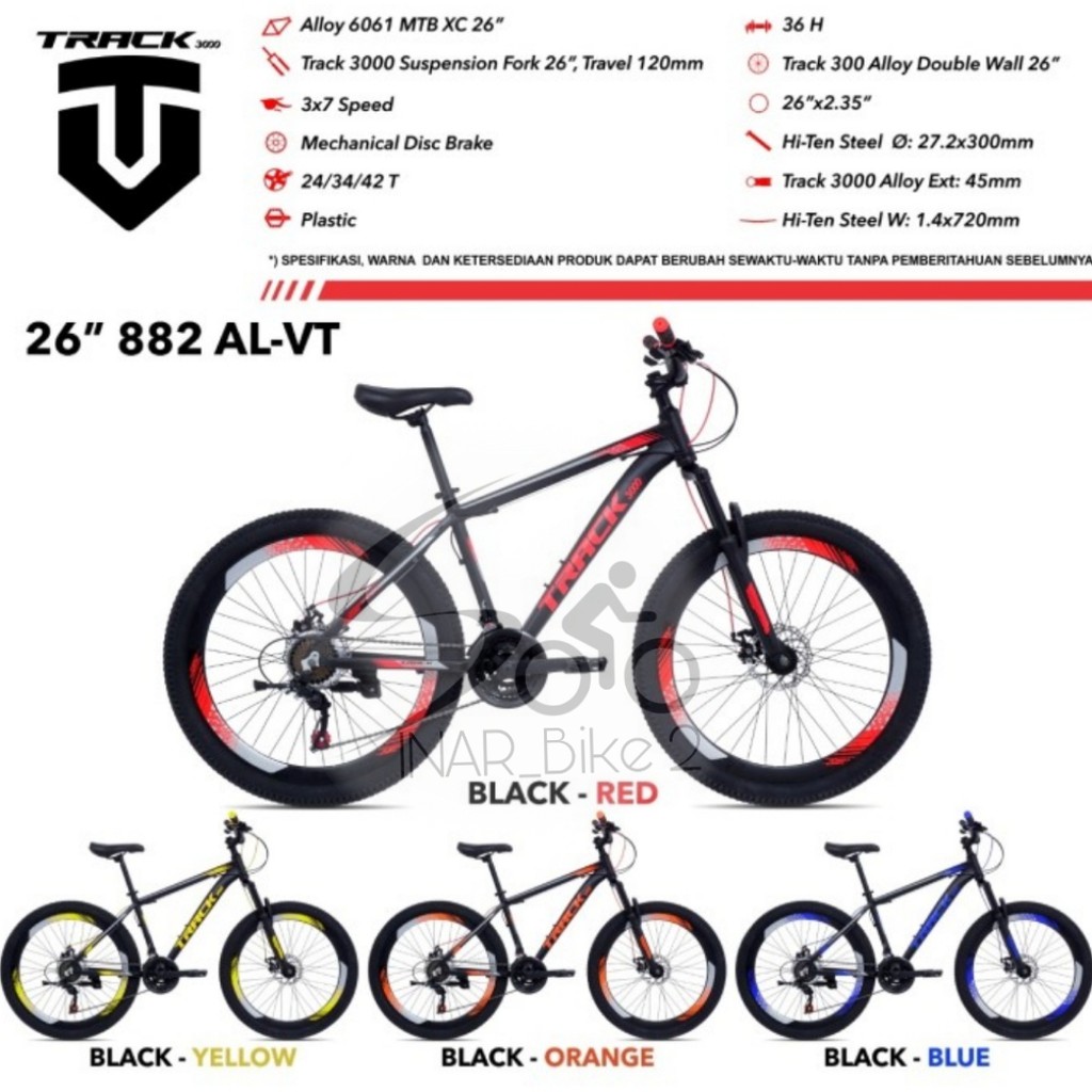 Sepeda Gunung Mtb 26 Track 882 Al Vt 21Speed