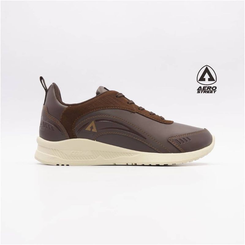 Aerostreet Leopard Coklat Tua 39-42 - Sepatu Sneakers Casual Sport Sekolah Pria