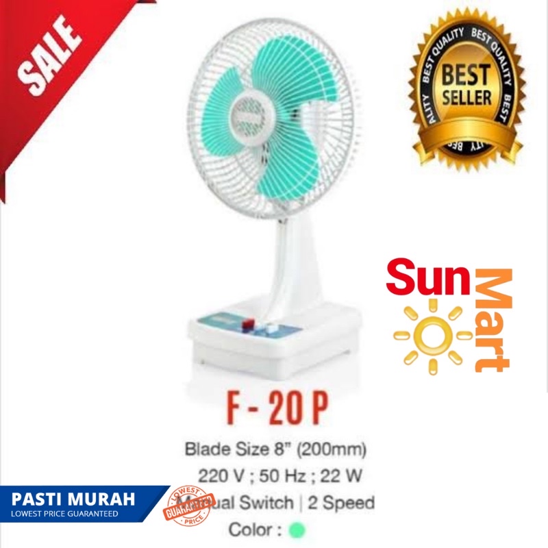 Kipas Angin desk fan maspion F20P / F 20 P kipas meja mini