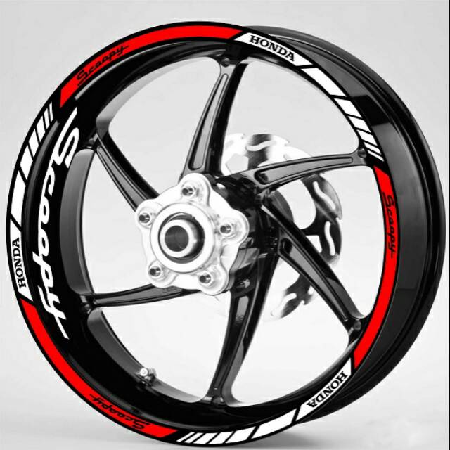Stiker velg motor new honda scoopy ukuran velg 12inch.