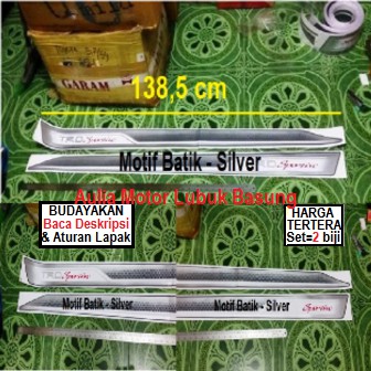 sticker stiker list strip body trd sportivo rush terios fortuner 2016 motif batik silver - set