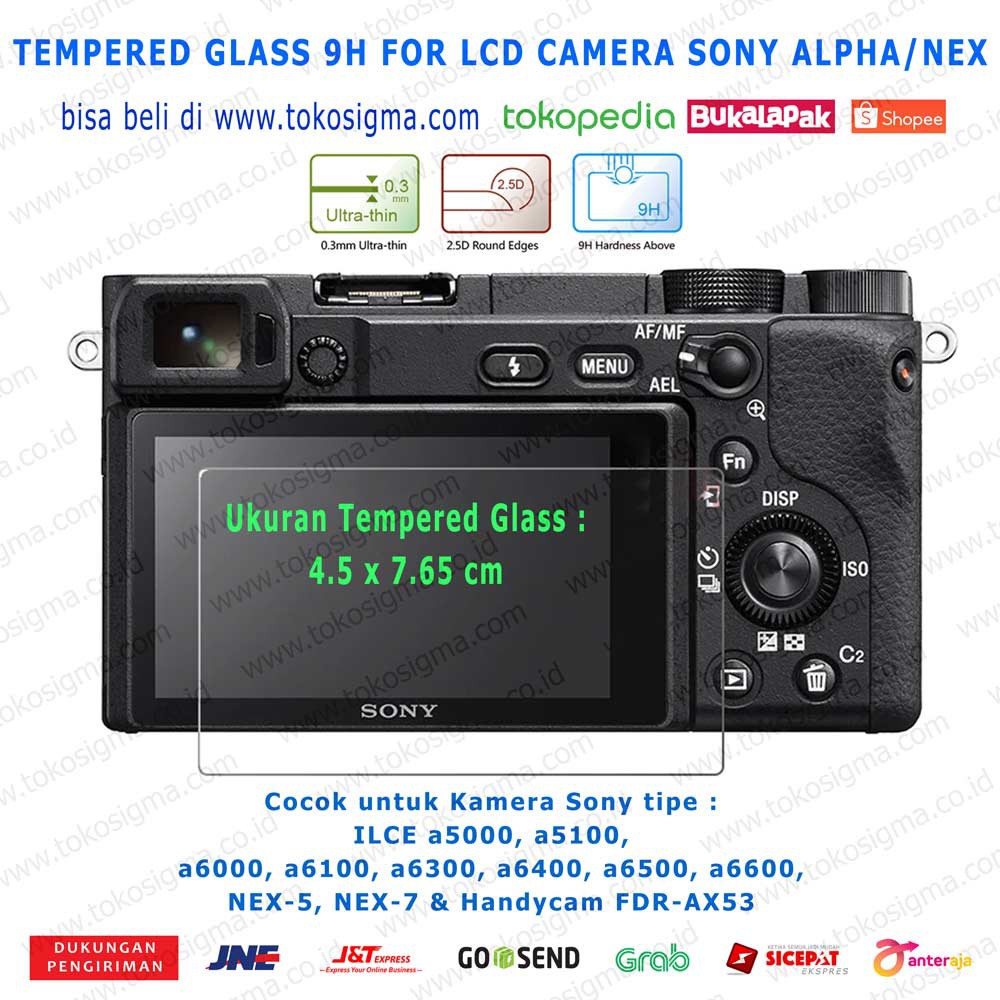 TEMPERED GLASS 9H PROTECTOR SCREEN GUARD for LCD SONY A6100 a6400 6600 6500