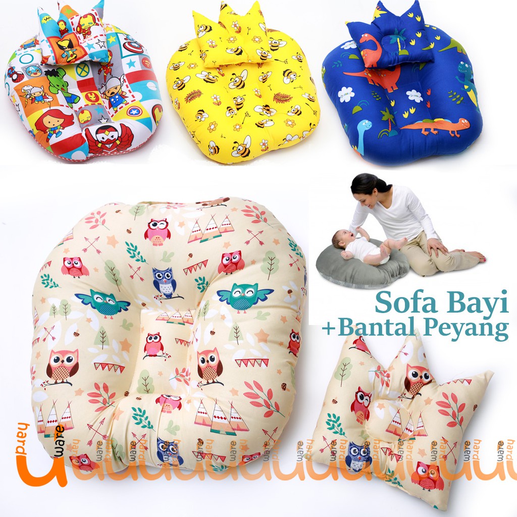 PAKET KASUR BAYI MULTIFUNGSI  SOFA BABY LOUNGER BABY +BANTAL PEYANG MODEL CROWN