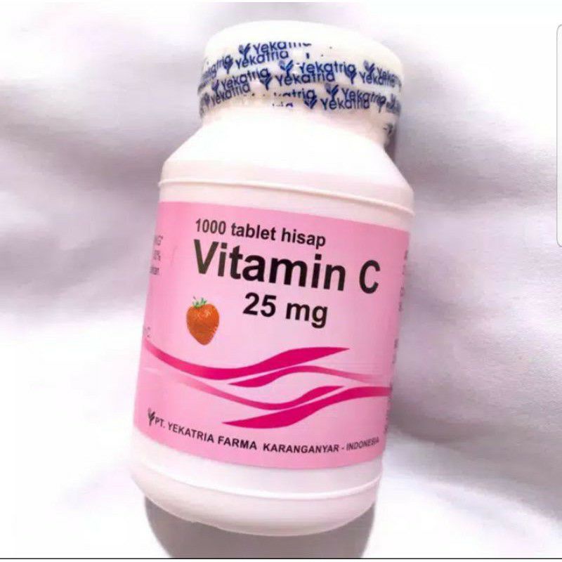 [AL] vitamin C 25 mg yekatria isi 1000 tablet rasa strawberry