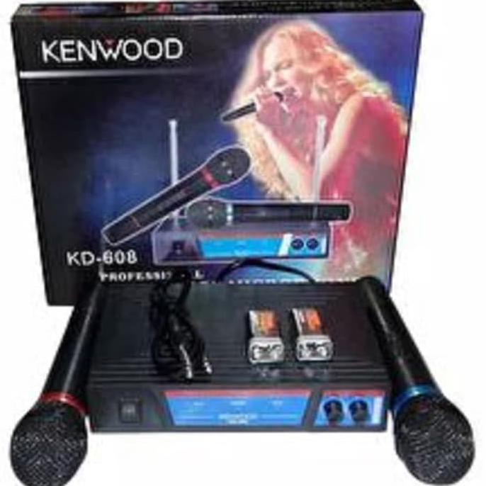 Kenwood KD 608 Mic Double Wireless UHF - Hitam  NEW