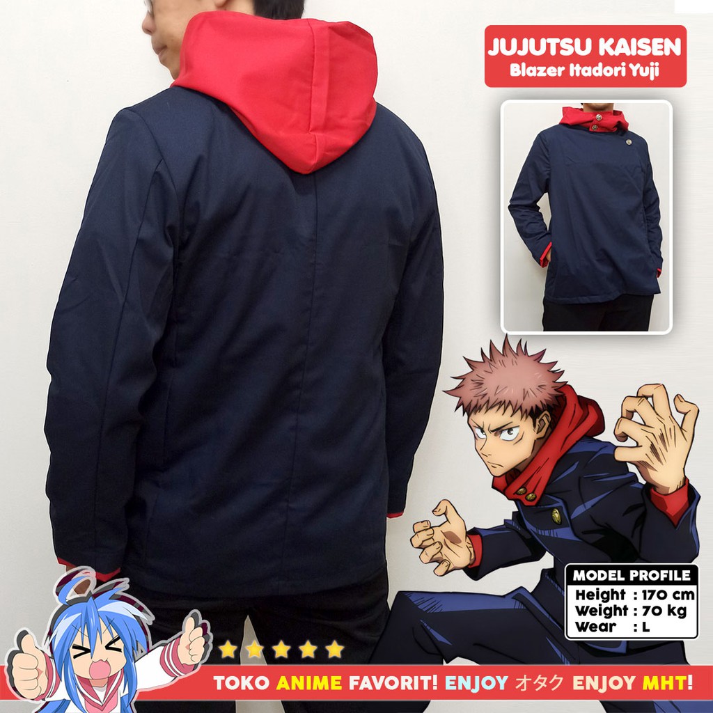 Blazer Jaket Anime Gakuran Jujutsu Kaisen Itadori Yuji Sukuna Cosplay