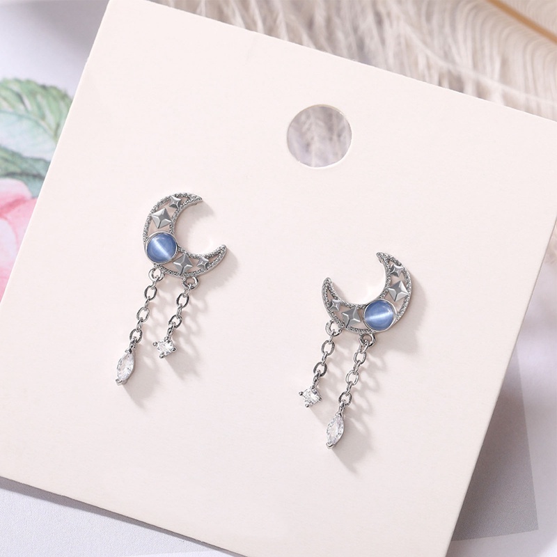 Anting Rumbai Bentuk Bulan Untuk Wanita