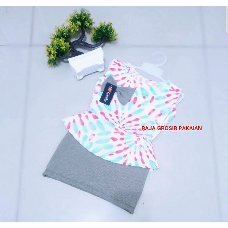 Setelan Peplum Anak 6Bln-2Thn / Satu Set Baju+Rok