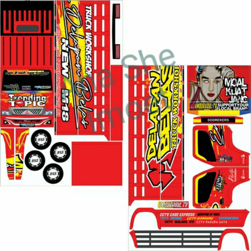 Stiker miniatur TRUK Oleng 30cm yang lagi viral ST0001