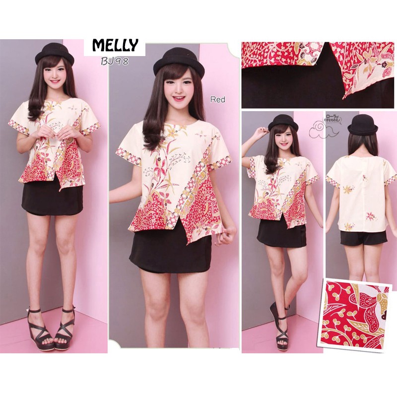 MELLY TOP JUMBO - Atasan Batik Blouse Batik Modern Wanita Cheongsam Premium HQ