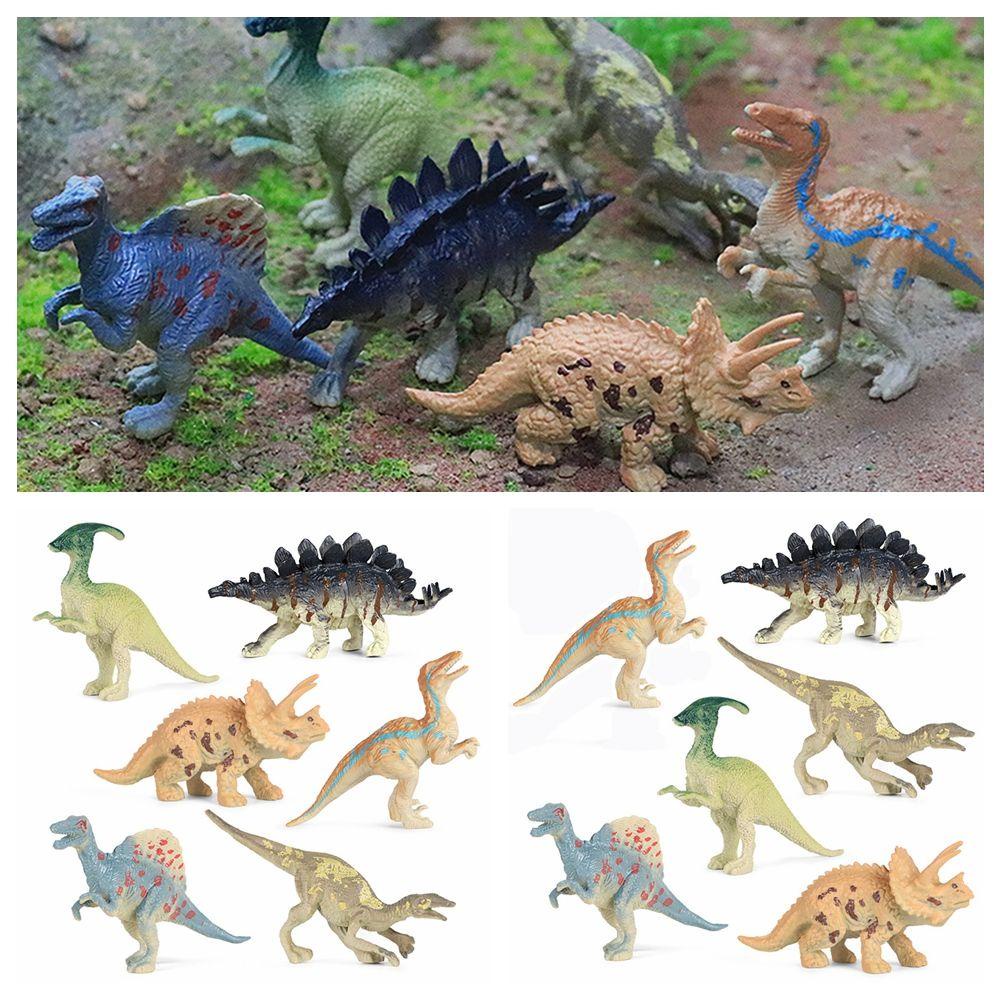 Nanas 6 Pcs Manusia Hidup Model Dinosaurus Hadiah Mainan Edukasi Pembuatan Pemandangan Triceratops Pterosaurus