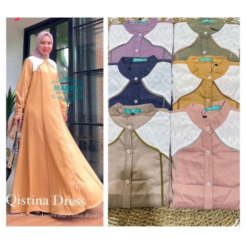 QISTINA DRESS BY MAREVI  FIT JUMBO BIG SIZE