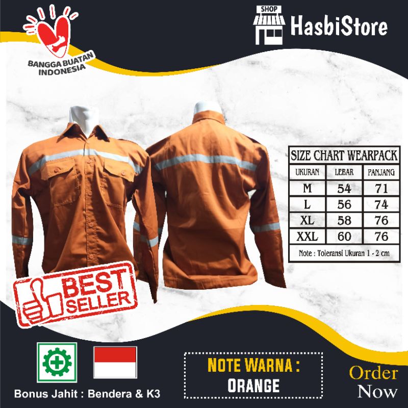 BAJU SAFETY panjang  / PROYEK / TAMBANG ORANYE PRIA/WANITA