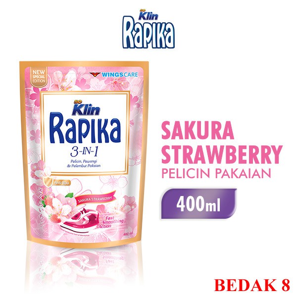 Rapika Pelicin, Pewangi, Pelembut Pakaian Refill 400 ml