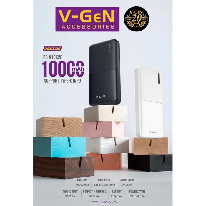 Powerbank V-GeN Rescue V10K20 10000 mAh Type C Input