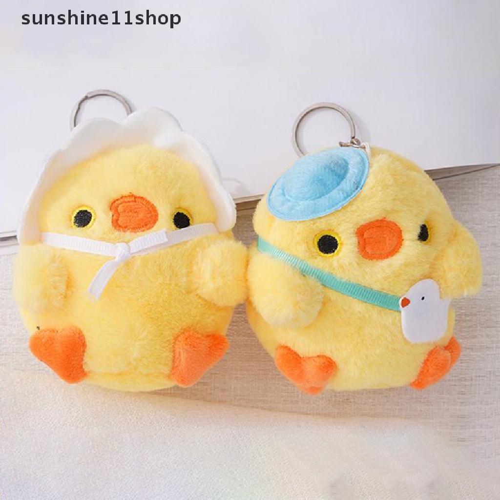 Sho 1Pc Gantungan Kunci Bentuk Boneka Plush Ayam Kecil Lucu Warna Kuning