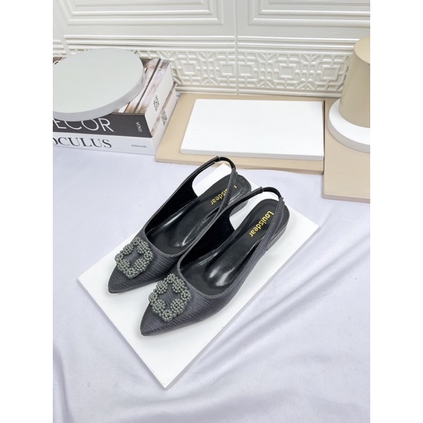 sepatu flat wanita terbaru kekinian LOUISDEAR sepatu flat 2 cm bahan satin B71