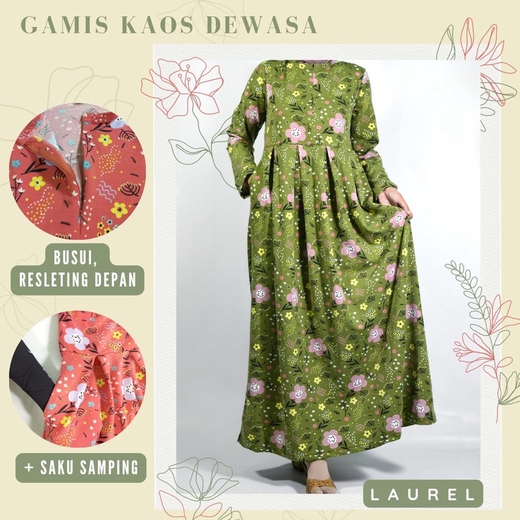 GAMIS KAOS DEWASA  BUSUI + SAKU SAMPING / GAMIS BABYTERRY IMPORT  (S/M/L/XL)