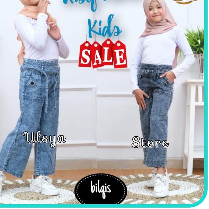 Diskon Celana Kulot Jeans Anak Perempuan Tanggung Usia 9-11 Tahun / Kulot Denim Cewek / Kulot Levis