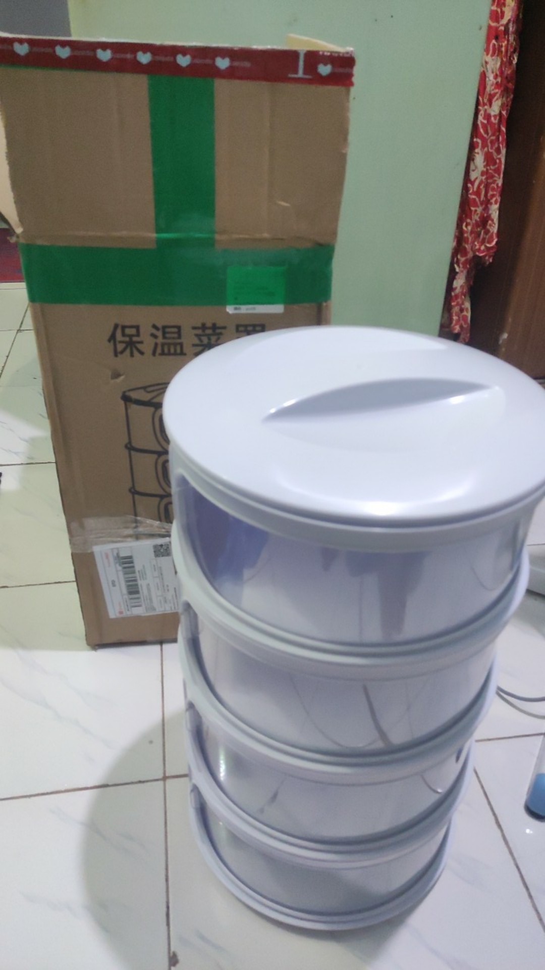 Penutup Makanan Hangat Anti Debu Tudung Saji Susun 4 Tingkat/food Storage Food Cover Tutup Sayur Jmt