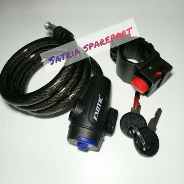 Kunci sepeda Spiral gembok pengaman sepeda Exotic dari pacific anti maling kunci MTB LIPAT FIXIE BMX