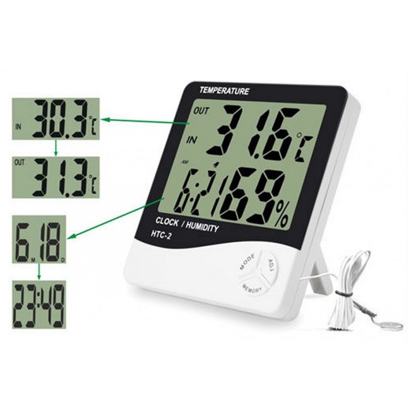 Hygrometer Thermometer HTC-2 Digital LCD Higrometer Termometer Ruangan