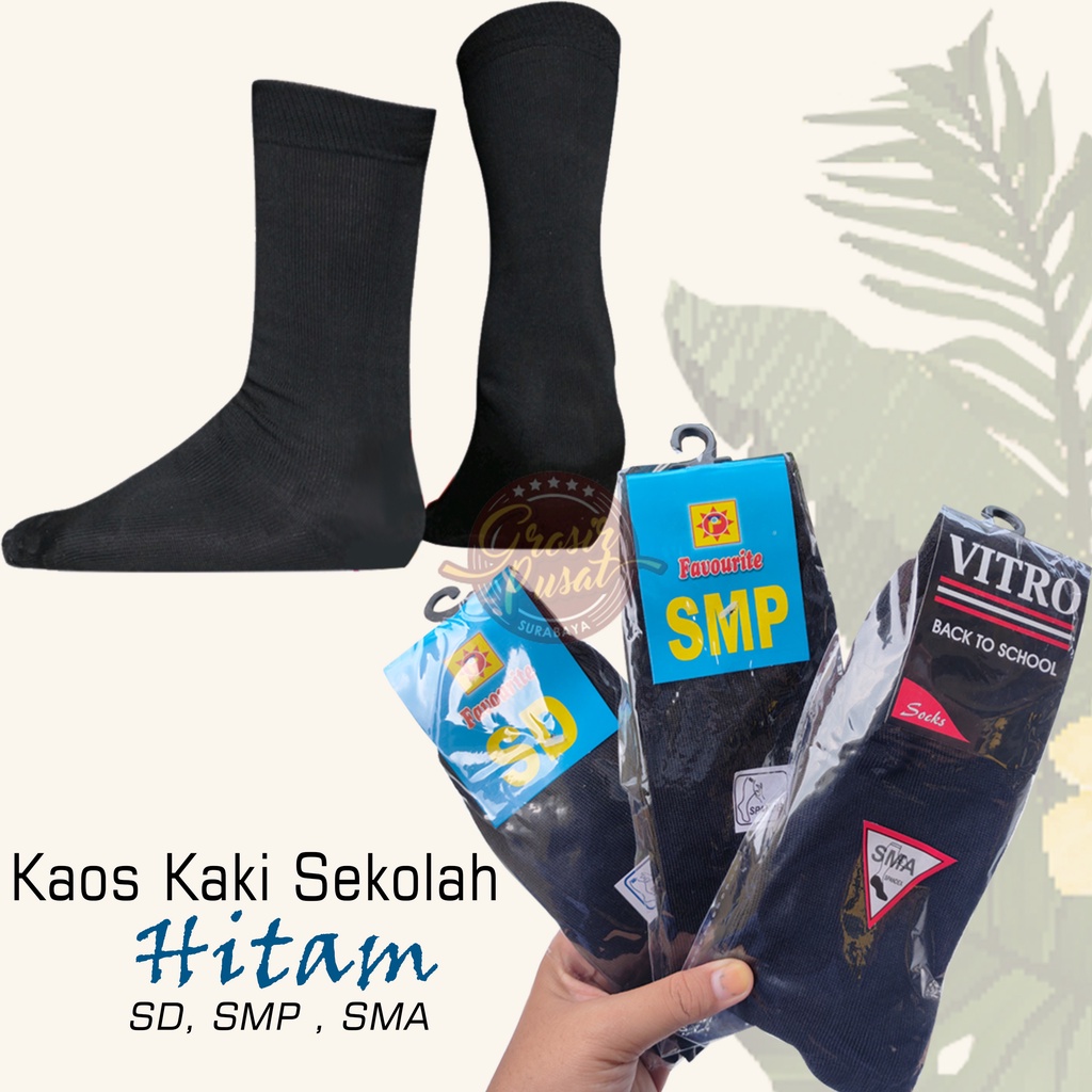 Kaos Kaki Sekolah Hitam Polos SD SMP SMA